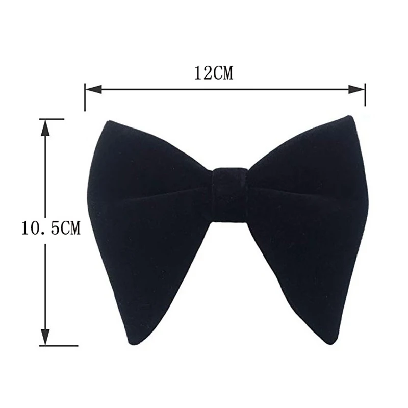Fashion Velvet Big Bowties Set Women Men Solid Bow Tie Wedding Tuxedo Groom Oversize Bow Knot Pocket Square Cravats Cuff-links