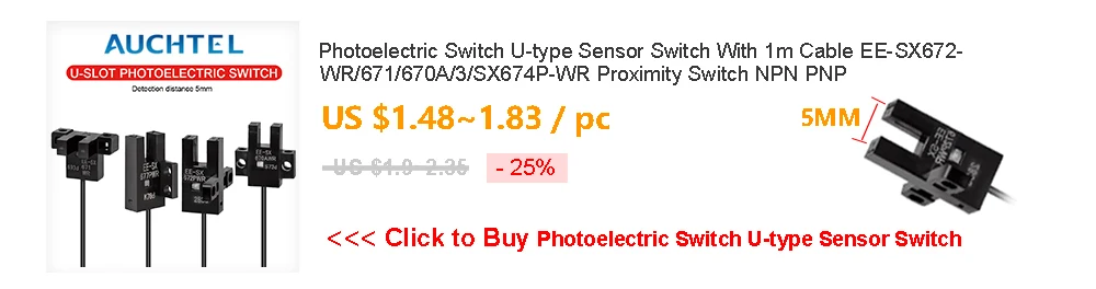 Infrared U-Slot Photoelectric Sensor E3S-GS30/E3S-GS15/E3S-GS7 DC 12-24V Proximity Switches Three-Wire NPN PNP Detection