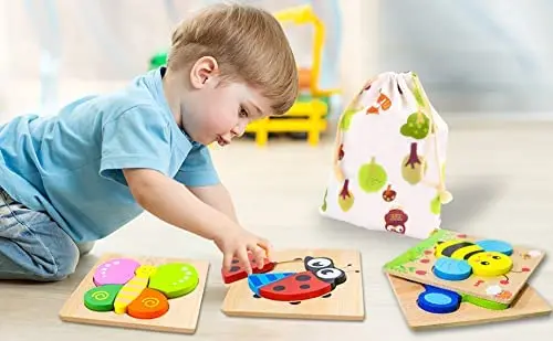 1pc Wooden Animal And Vehicle Puzzles For Toddlers, Boys And Girls Educational Toys Gift, Bright Color Different Shapes