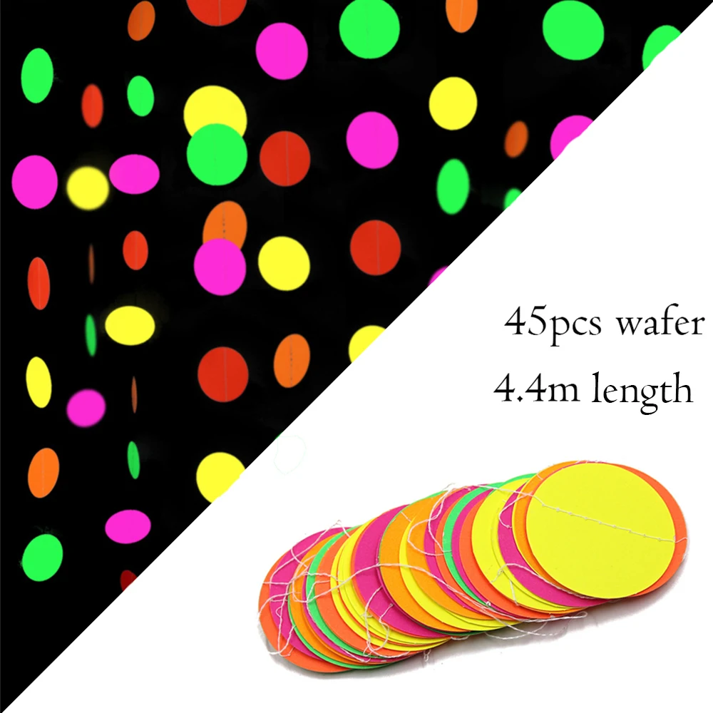 Neon Happy Birthday Banner Blacklight Party Supplies Glow in the Dark Birthday Banner Black Light Reactive UV Party Accessories