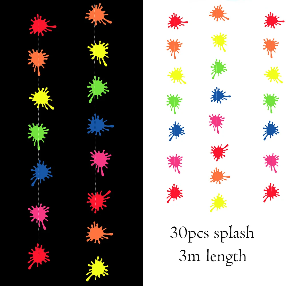 Neon Happy Birthday Banner Blacklight Party Supplies Glow in the Dark Birthday Banner Black Light Reactive UV Party Accessories