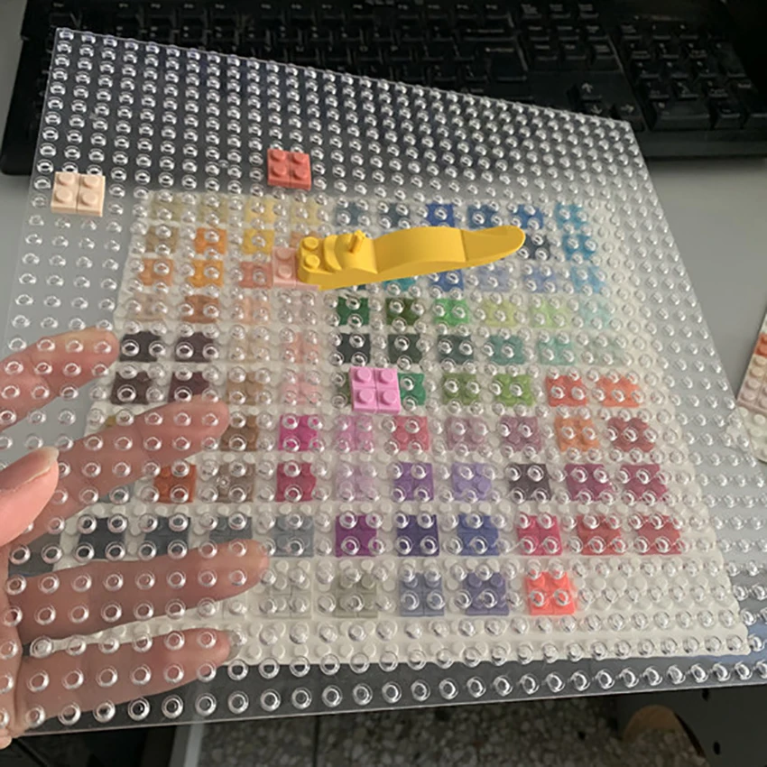 Aquaryta Transparent 32x32 Dots Classic Base Plates Blocks Small Size DIY Bricks Baseplates ABS Plastic Assembly Plate Child Toy