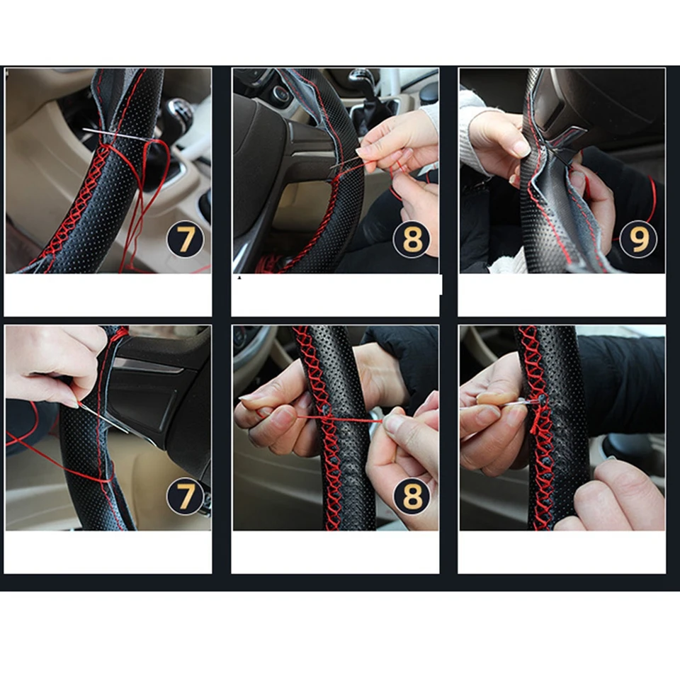 Car Steering Wheel Cover For Honda Accord 10 2018-19 Insight 2019 DIY Hand Stitch Microfiber Leather Braid Cover Car Accessories