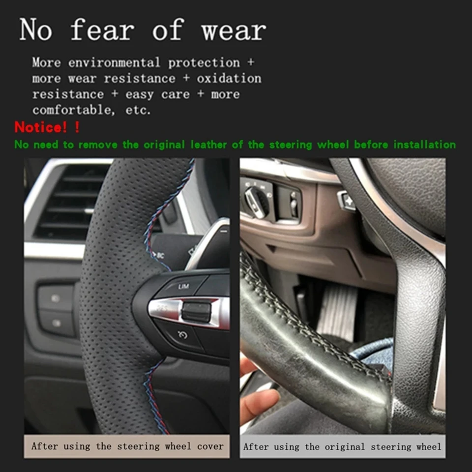 Car Steering Wheel Cover For Honda Accord 10 2018-19 Insight 2019 DIY Hand Stitch Microfiber Leather Braid Cover Car Accessories