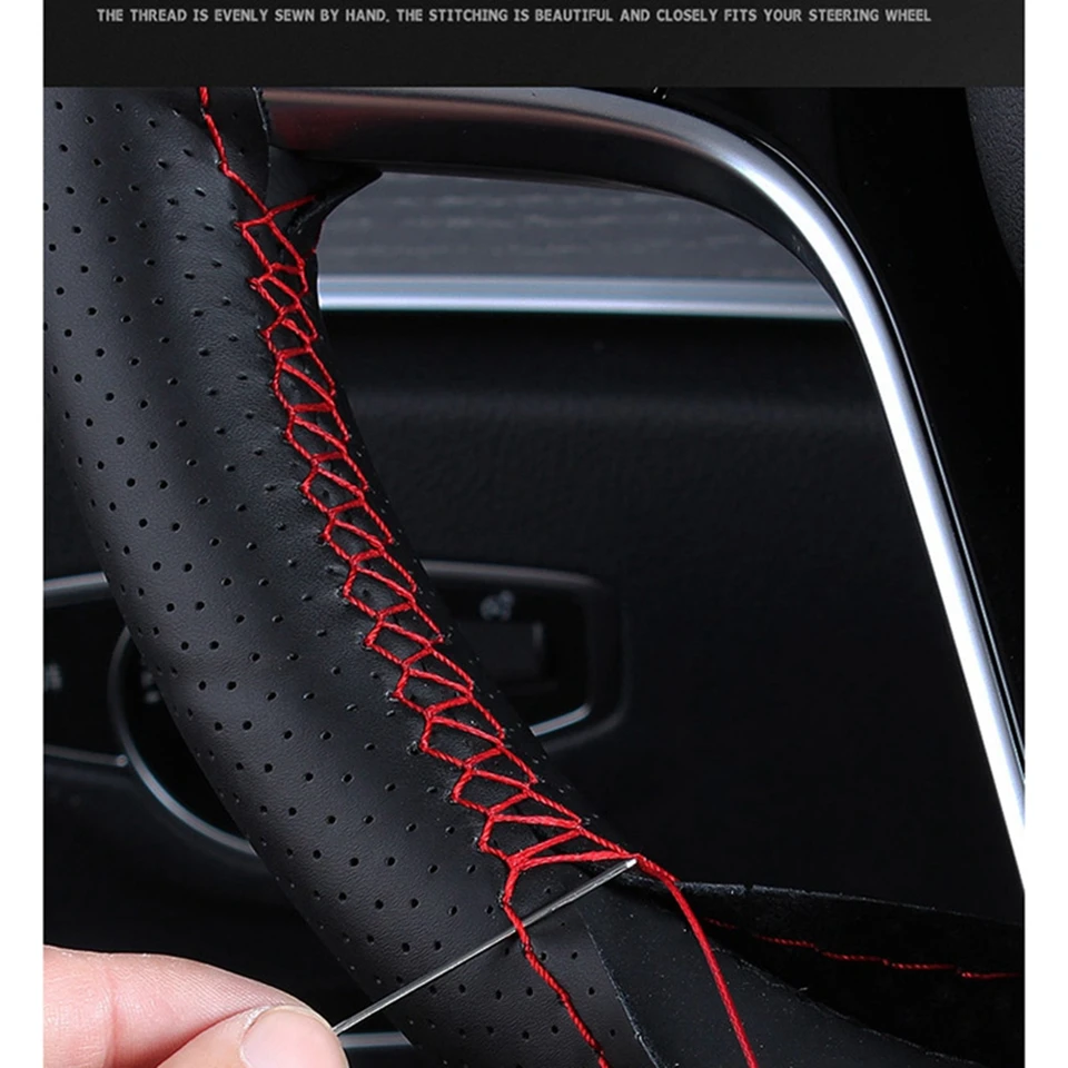 Car Steering Wheel Cover For Honda Accord 10 2018-19 Insight 2019 DIY Hand Stitch Microfiber Leather Braid Cover Car Accessories