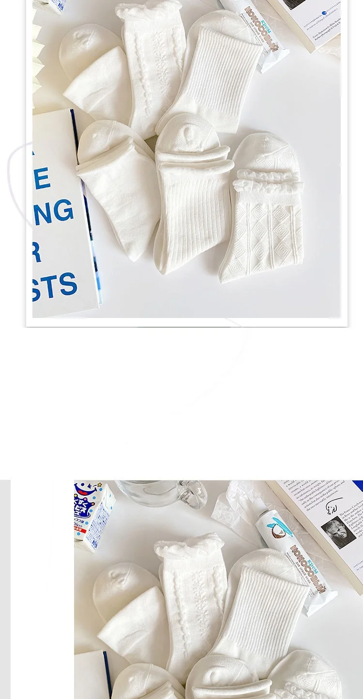 1 Pair Lolita Style Japanese Woman Cute White Short Socks Spring Summer Autumn Sweet Ruffle Lovely Cotton Socks High Quality