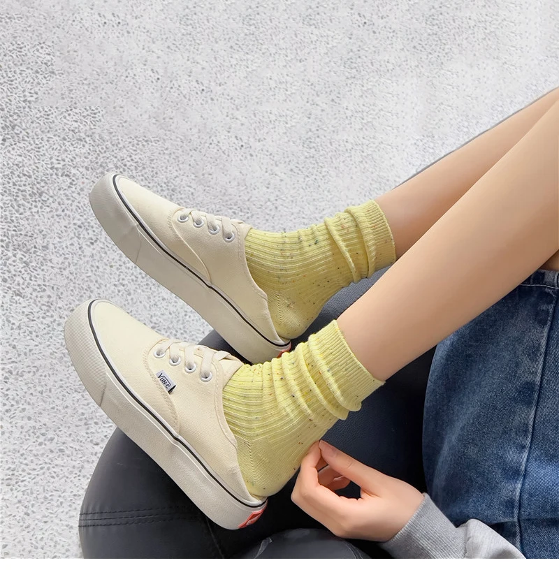New Socks For Women Long Spring Breathable Casual Colorful Socks Female Japanese Fashion Girls Pile Socks Comfort Soft