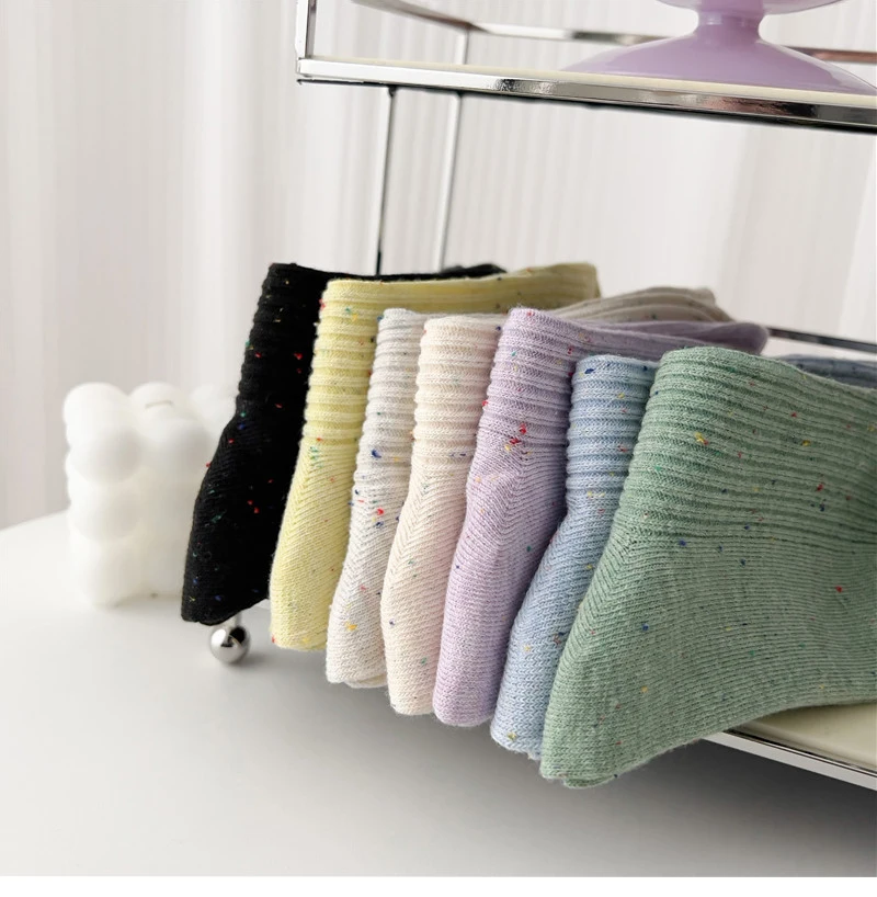 New Socks For Women Long Spring Breathable Casual Colorful Socks Female Japanese Fashion Girls Pile Socks Comfort Soft