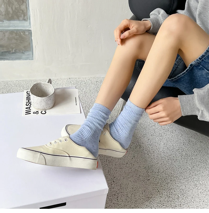 New Socks For Women Long Spring Breathable Casual Colorful Socks Female Japanese Fashion Girls Pile Socks Comfort Soft