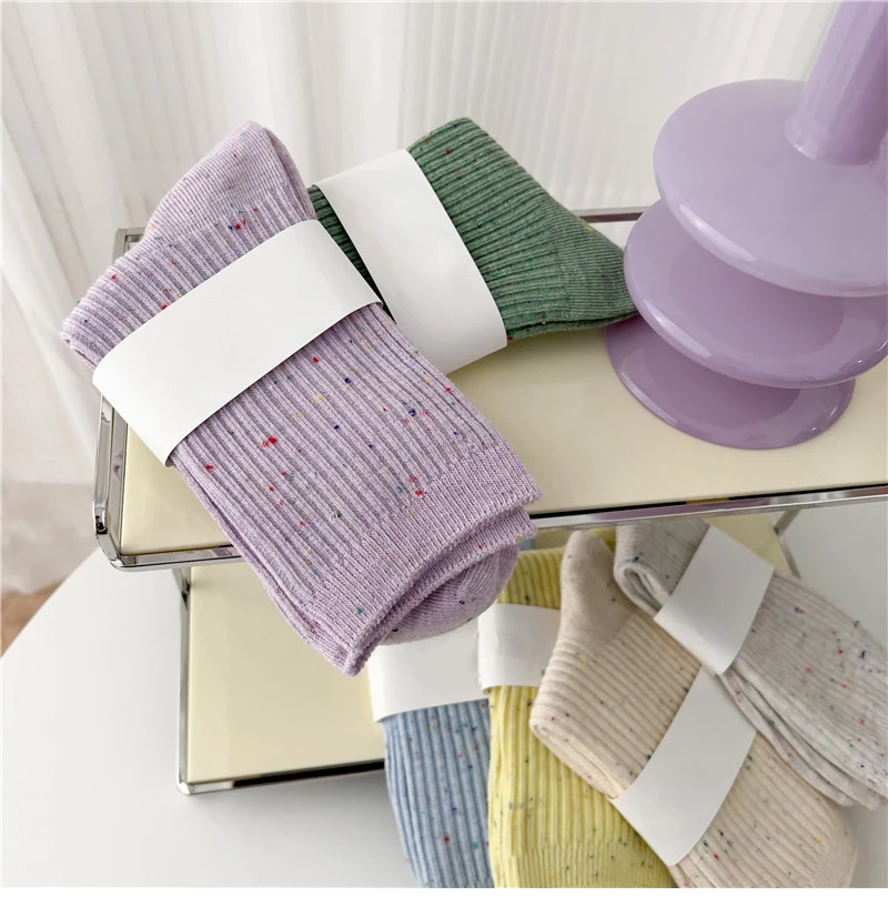 New Socks For Women Long Spring Breathable Casual Colorful Socks Female Japanese Fashion Girls Pile Socks Comfort Soft