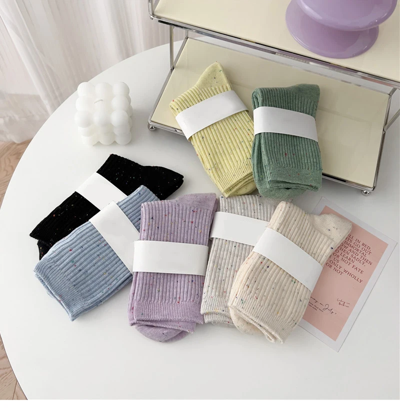 New Socks For Women Long Spring Breathable Casual Colorful Socks Female Japanese Fashion Girls Pile Socks Comfort Soft