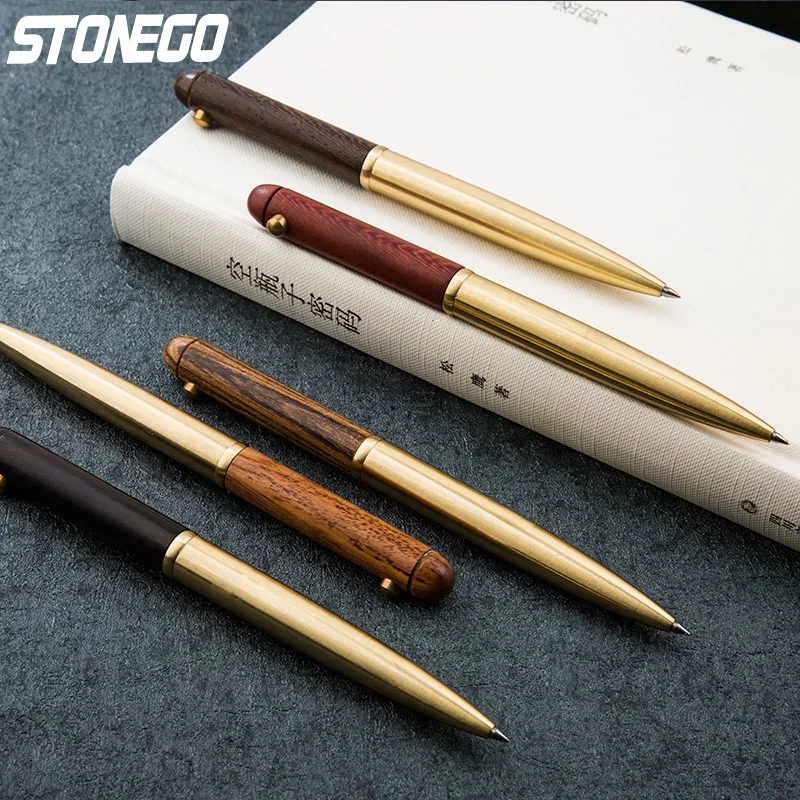 Wooden Retractable Roller Ball Pens Smooth Writing Signature Executive Business Ball Point 0.5mm Handcrafted Vintage Gift Pen