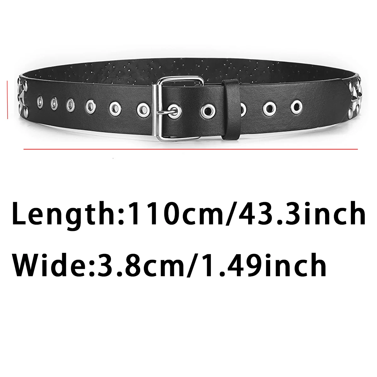 2023New Fashion Pentagram Riveted Women's Belt Punk Hip Hop Rock Jeans Men's Belt