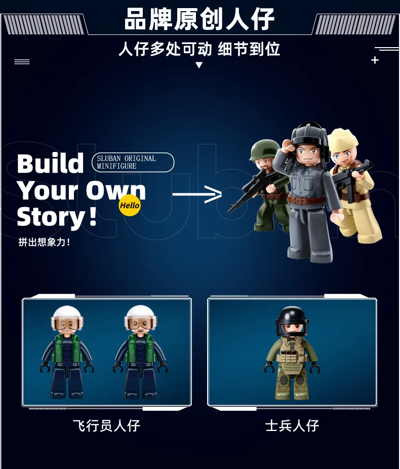 2024 Sluban WW2 Military Russia Air Weapon Mi-24 Attack Helicopters Hind Model Building Blocks Classics Fighter Bricks Plane Toy