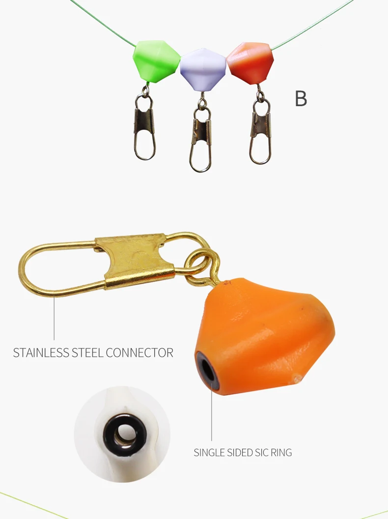 ZYZHE Sea Rock Fishing Float Connector Stainless Steel Linker Long Standard Fishing Floating Buckle Connection Ring Float