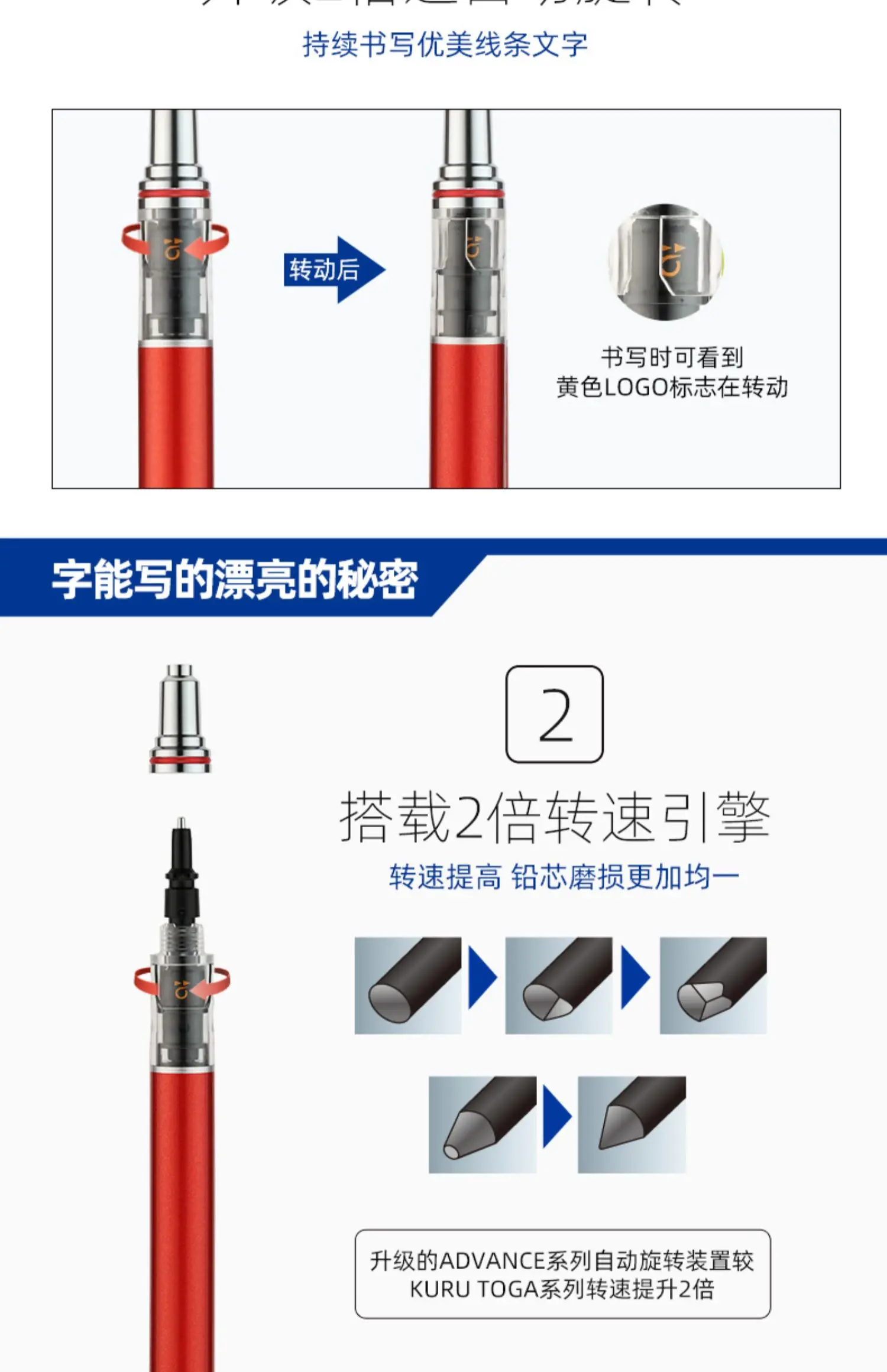 Uni Rotary Mechanical Pencils Japan Kuru Toga ADVANCE M5-559 0.3/0.5/0.7MM Portaminas Anti-Broken Core lapicero School Supplies