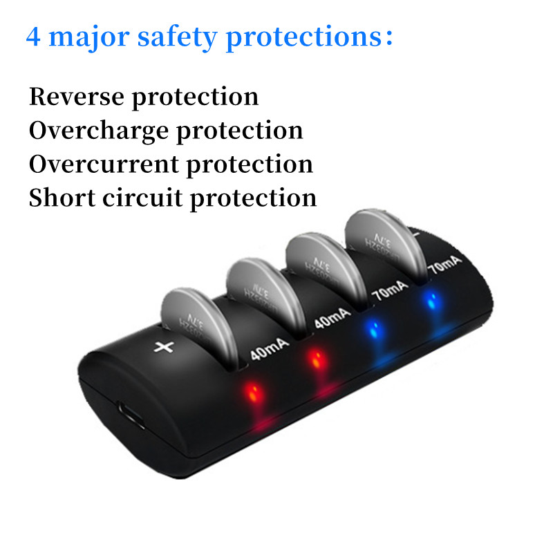 4 Slot LIR2032H LIR2032 LIR2025 LIR1632 LED Display 3.7V 3.6V Lithium Battery Charger for USB Quick Charger