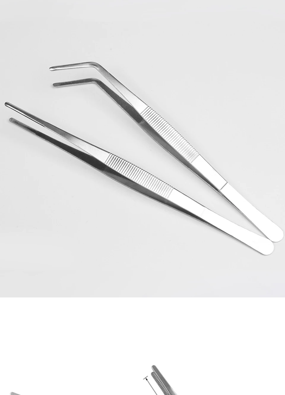 Stainless Steel Tweezers with Curved Pointed Serrated Tip Home Garden Daily Kitchen Precision Industrial tweezers Tools