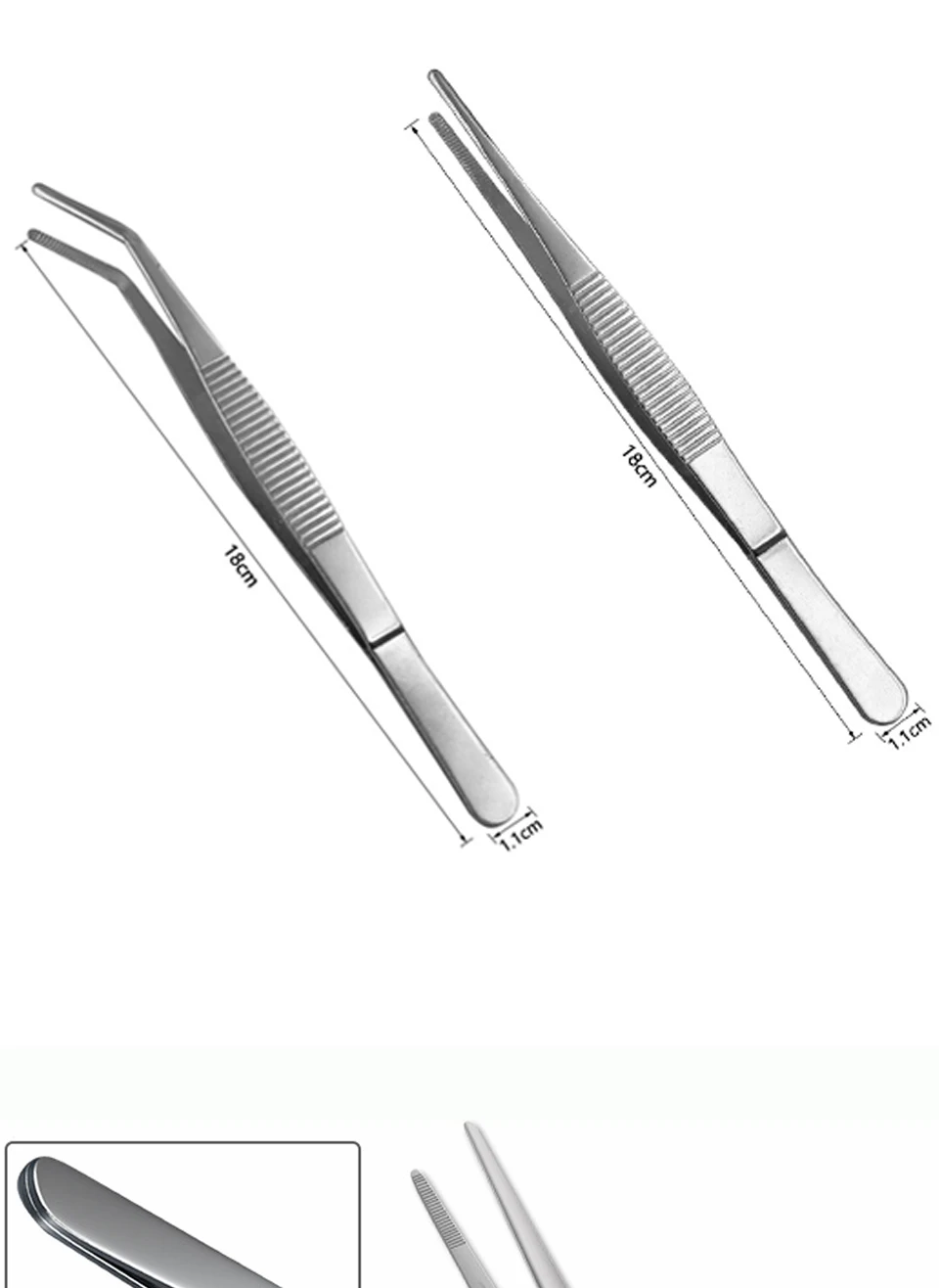 Stainless Steel Tweezers with Curved Pointed Serrated Tip Home Garden Daily Kitchen Precision Industrial tweezers Tools