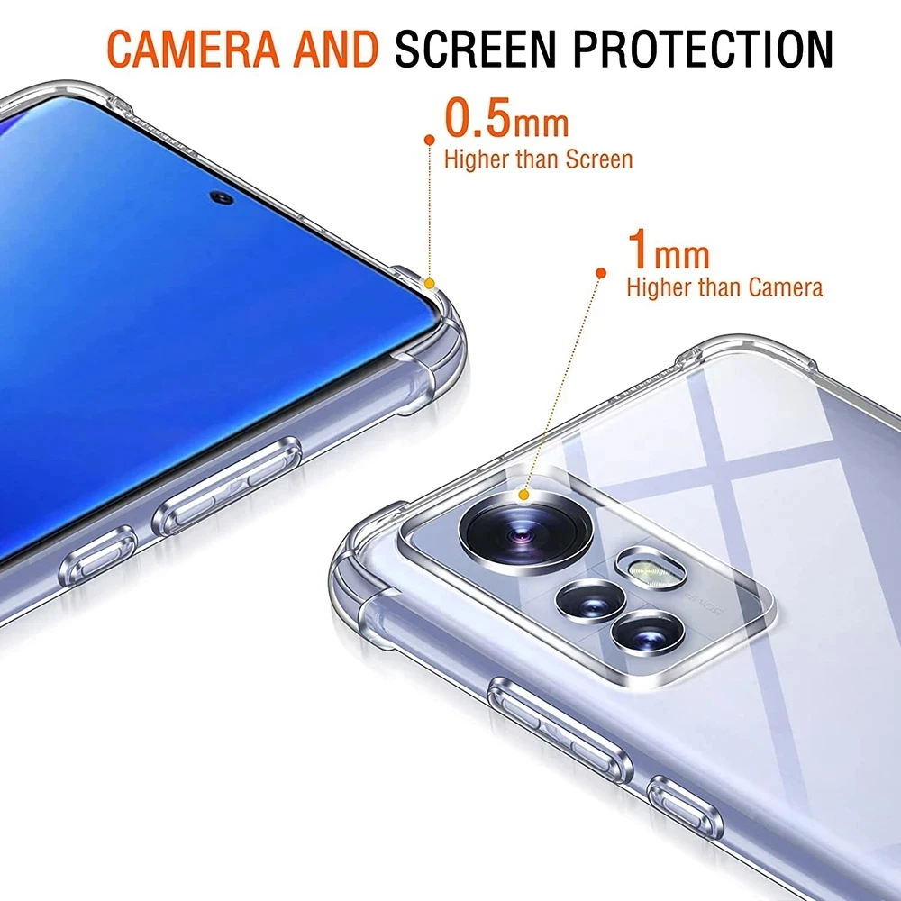Ultrathin Airbag Phone Case for Xiaomi 12 12S 12T Pro Ultra Lite NE 5G Transparent Air Bag Original Back Cover Xiaomi12 Mi 12X