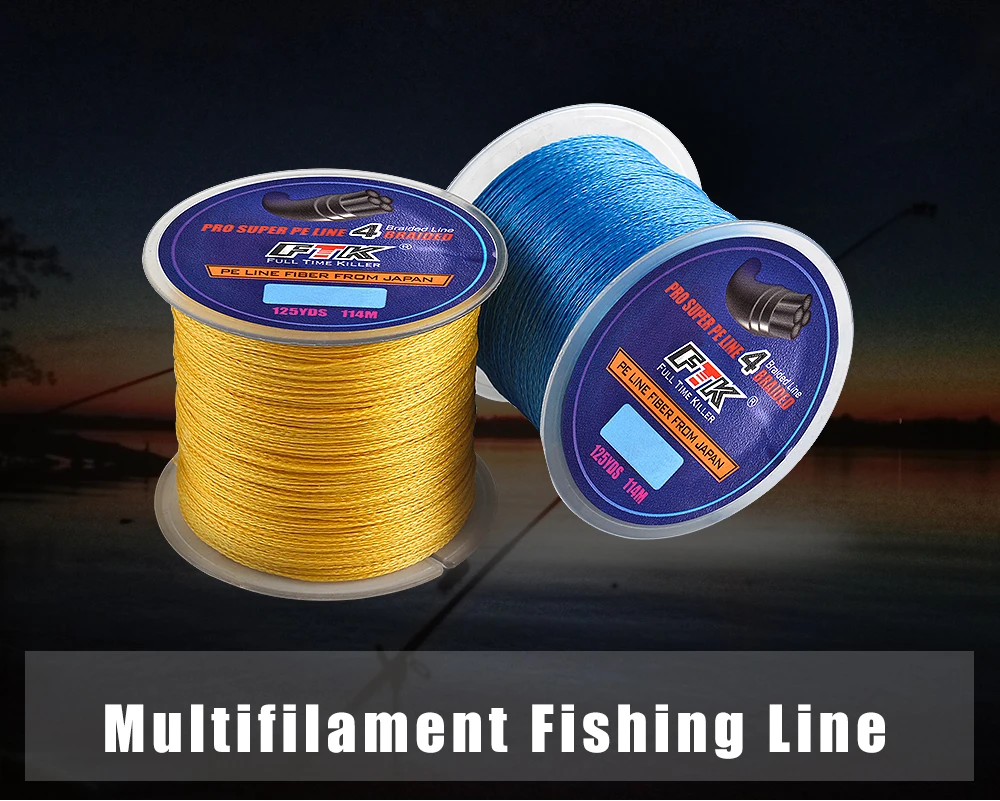 FTK 114M PE Braided Wire Fishing Line 125Yards 4 Strands 0.10mm-0.40mm 8LB-60LB Incredibly Strong Multifilament Fiber Line