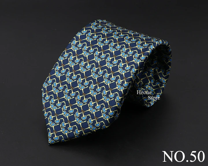 New High Quality Soft Silk Ties 51Colors Fashion 7.5cm Geometric Pattern Necktie For Men Wedding Business Meeting Suit Gravata