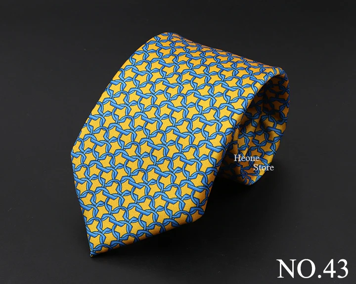 New High Quality Soft Silk Ties 51Colors Fashion 7.5cm Geometric Pattern Necktie For Men Wedding Business Meeting Suit Gravata