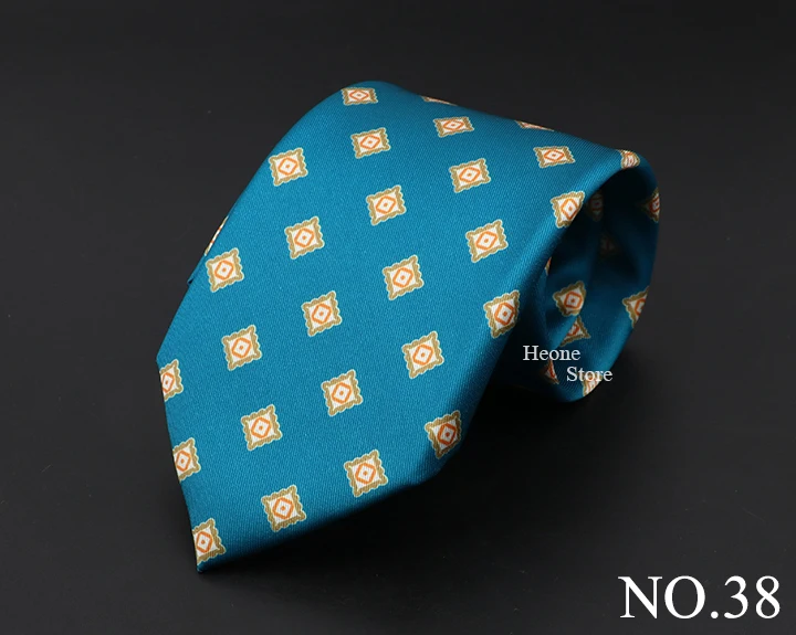 New High Quality Soft Silk Ties 51Colors Fashion 7.5cm Geometric Pattern Necktie For Men Wedding Business Meeting Suit Gravata