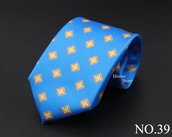 New High Quality Soft Silk Ties 51Colors Fashion 7.5cm Geometric Pattern Necktie For Men Wedding Business Meeting Suit Gravata