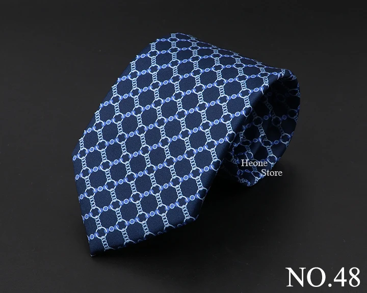 New High Quality Soft Silk Ties 51Colors Fashion 7.5cm Geometric Pattern Necktie For Men Wedding Business Meeting Suit Gravata