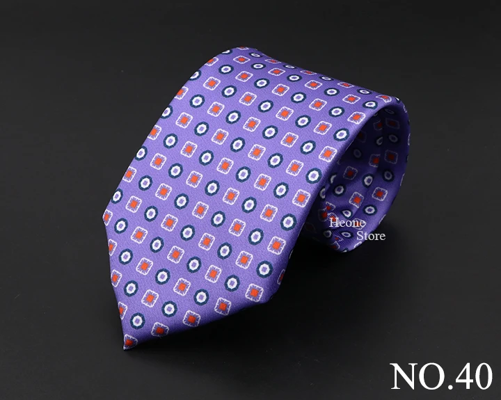 New High Quality Soft Silk Ties 51Colors Fashion 7.5cm Geometric Pattern Necktie For Men Wedding Business Meeting Suit Gravata
