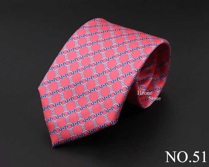 New High Quality Soft Silk Ties 51Colors Fashion 7.5cm Geometric Pattern Necktie For Men Wedding Business Meeting Suit Gravata