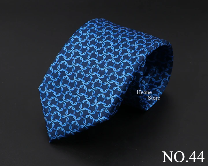 New High Quality Soft Silk Ties 51Colors Fashion 7.5cm Geometric Pattern Necktie For Men Wedding Business Meeting Suit Gravata