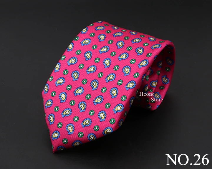New High Quality Soft Silk Ties 51Colors Fashion 7.5cm Geometric Pattern Necktie For Men Wedding Business Meeting Suit Gravata