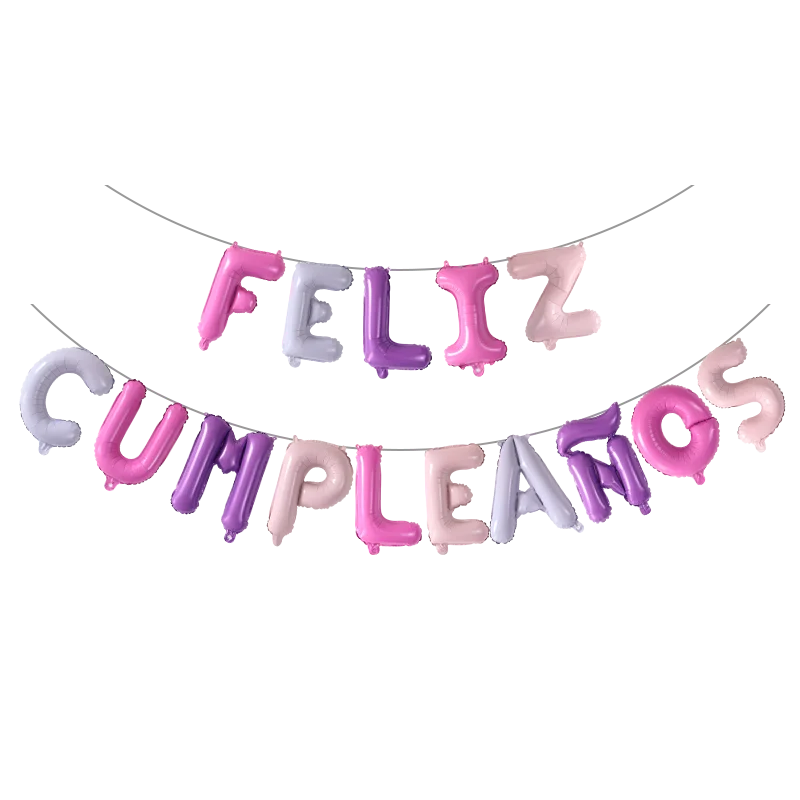 Gold Silver Rose Spanish Feliz Cumpleanos Balloons Happy Birthday Letter Foil Balloon Party Decor Alphabet Air Inflatable Globos