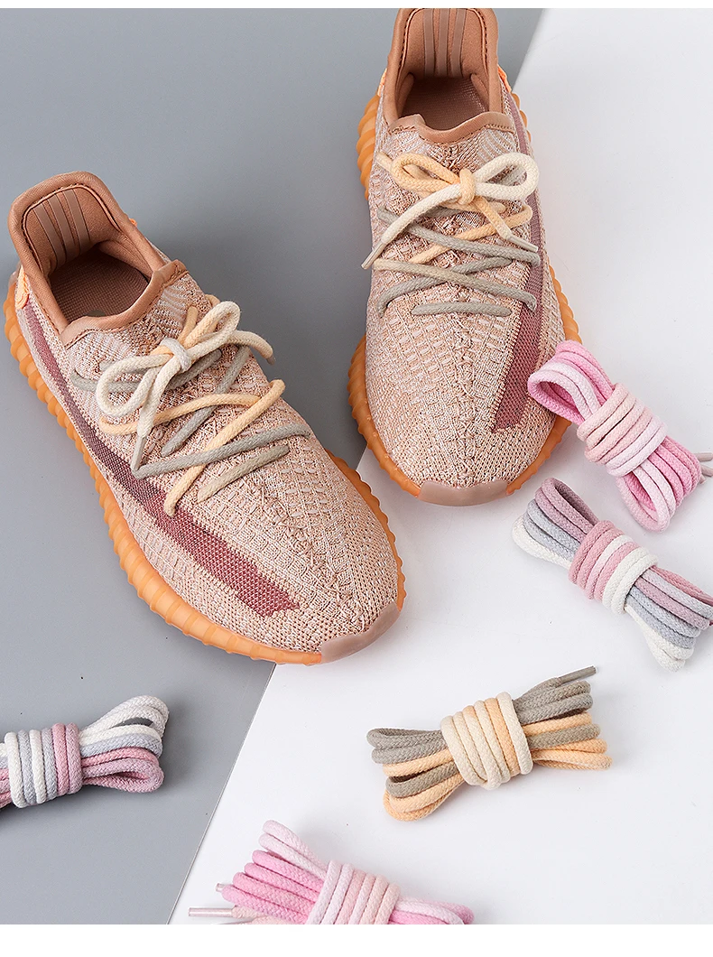 Round Shoelaces Rainbow Cotton Shoelace Quality Running Sneakers Laces 80/100/120/140/160CM Boots Shoe laces Shoes Accessories