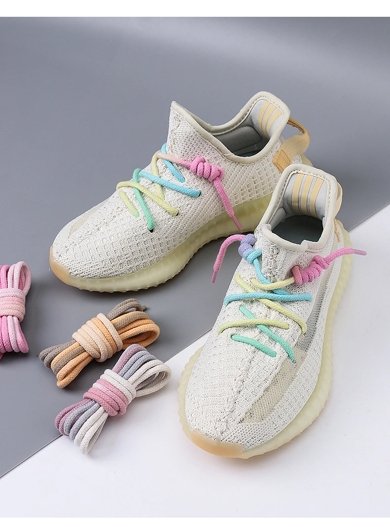 Round Shoelaces Rainbow Cotton Shoelace Quality Running Sneakers Laces 80/100/120/140/160CM Boots Shoe laces Shoes Accessories