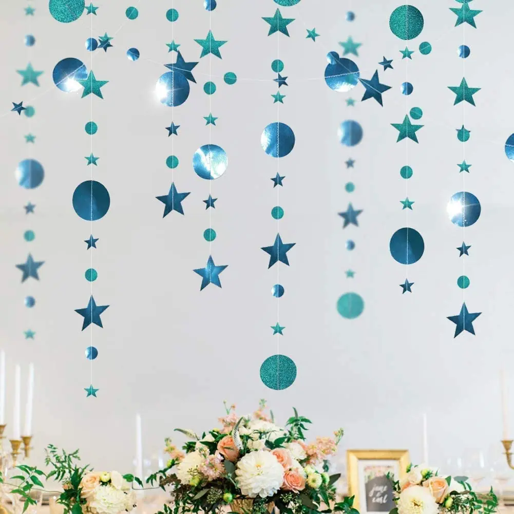 13ft Gold Twinkle Little Star Party Garlands Glitter Hanging Moon Stars Decorations Kids Birthday Baby Shower Ramadan EID Party