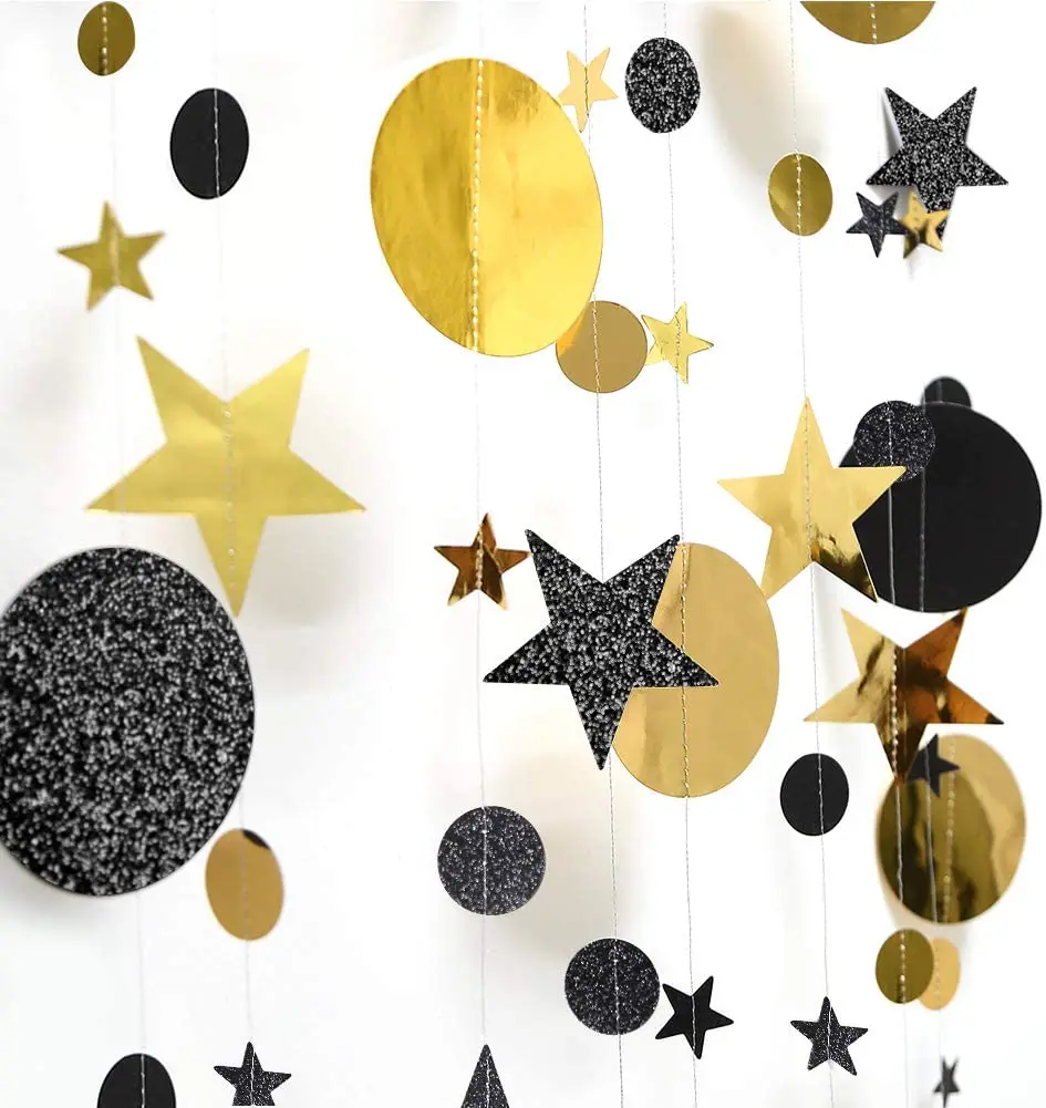 13ft Gold Twinkle Little Star Party Garlands Glitter Hanging Moon Stars Decorations Kids Birthday Baby Shower Ramadan EID Party