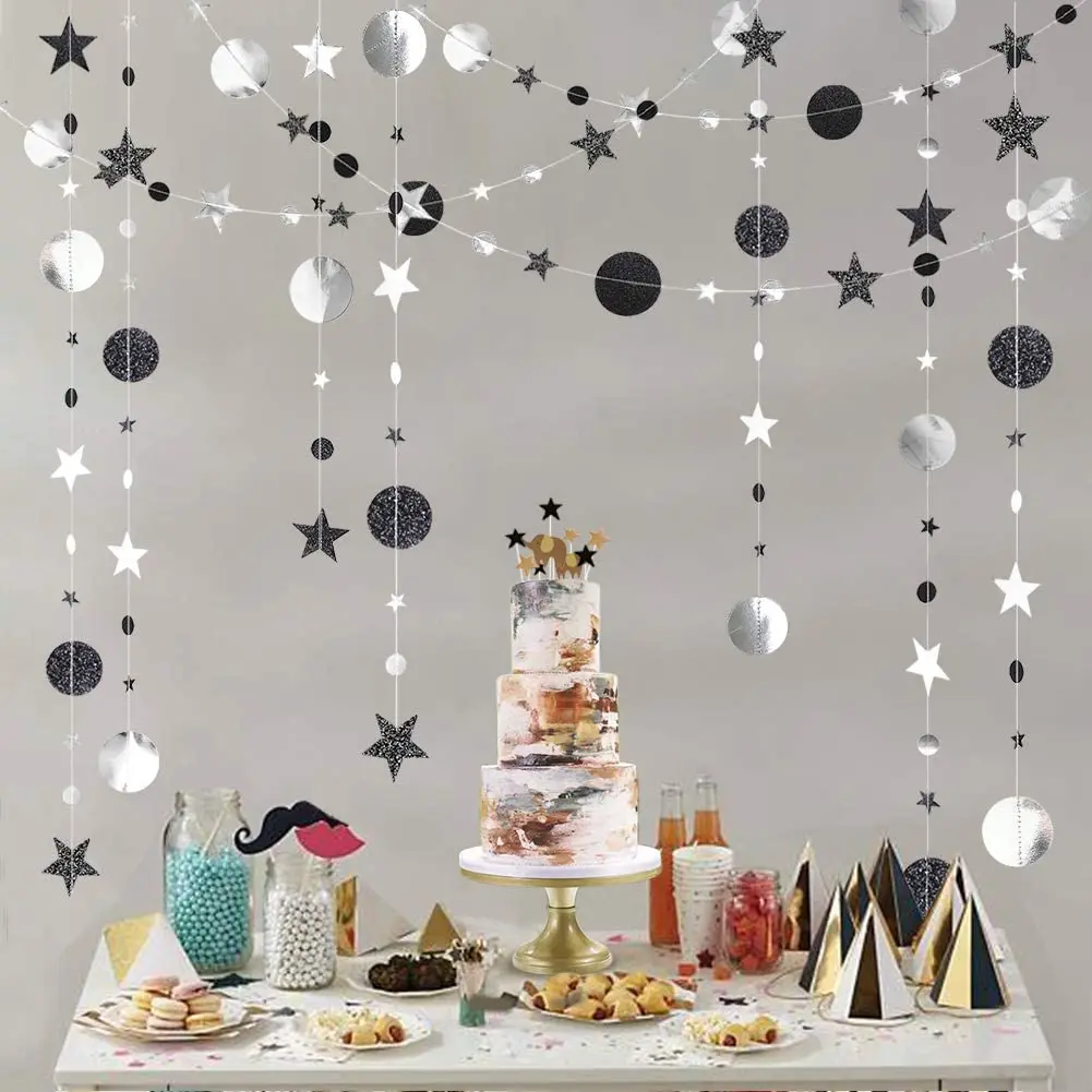 13ft Gold Twinkle Little Star Party Garlands Glitter Hanging Moon Stars Decorations Kids Birthday Baby Shower Ramadan EID Party