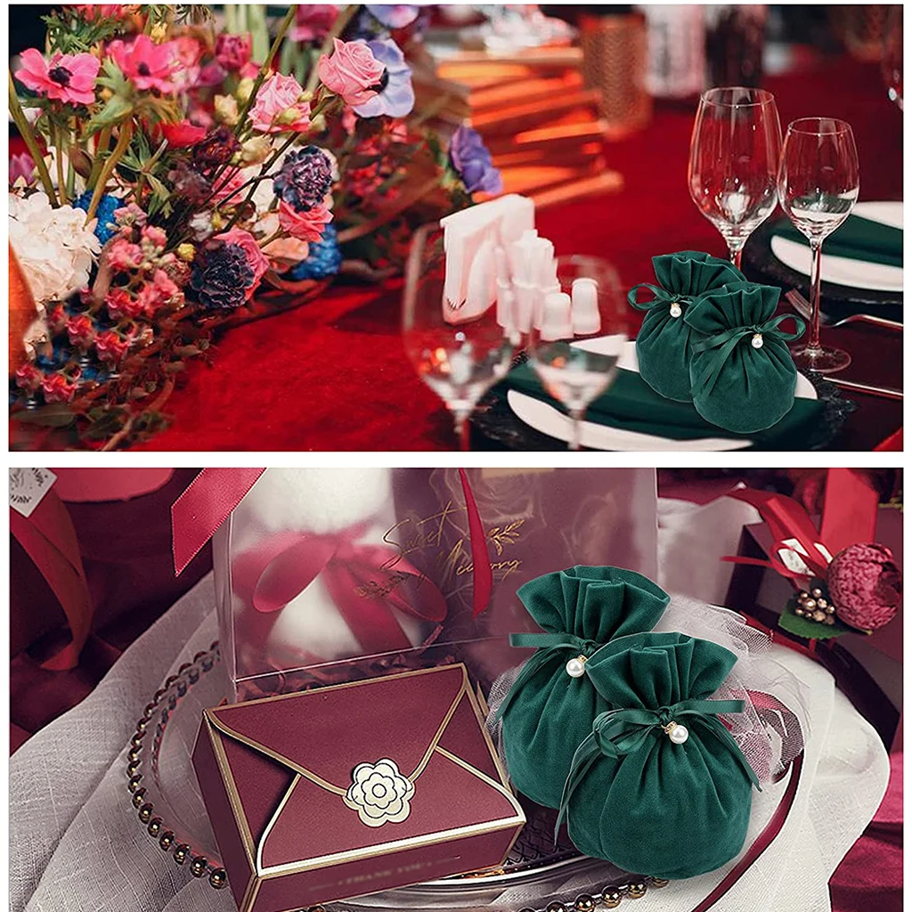 12Pcs Soft Velvet Pouches with Drawstrings Wedding gifts Bags Party Candy sachets Jewelry Favors Packing Sack Pouches Hand gift