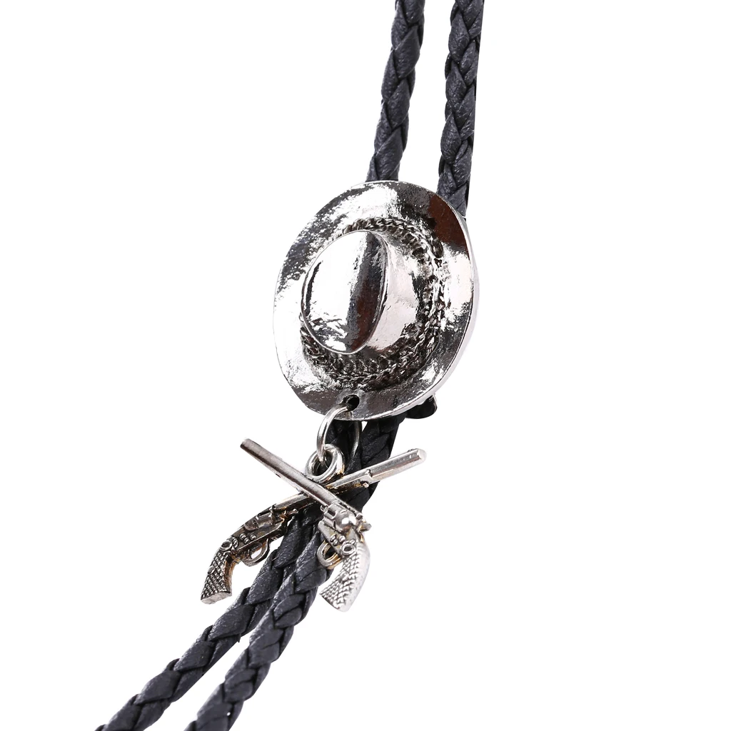 Western Cowboy Double Gun Hat Bolo Tie Riding Fashion Accessories Metal Bolo Tie