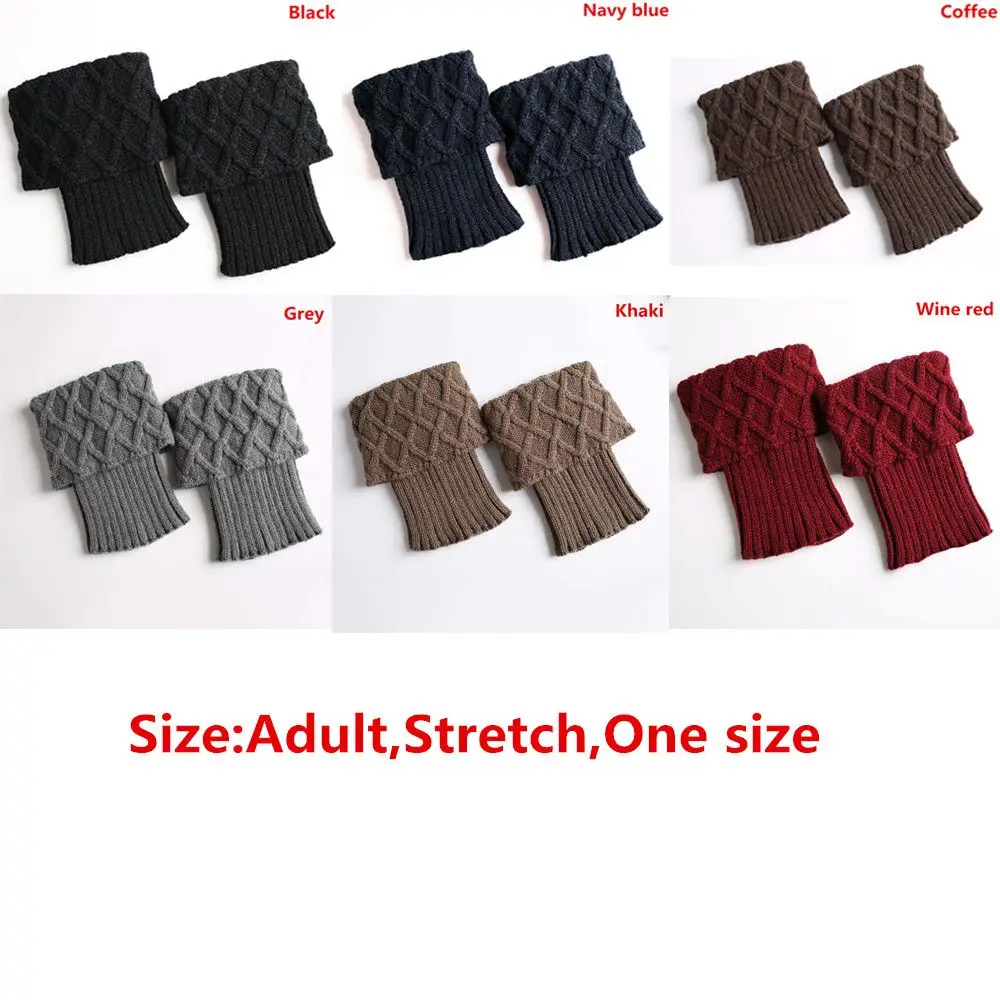 Women's Knitted Leg Warmer Winter Short Leg Warmers Boot Cuffs Fashion Thermal Ladies Legging Foot Warmer