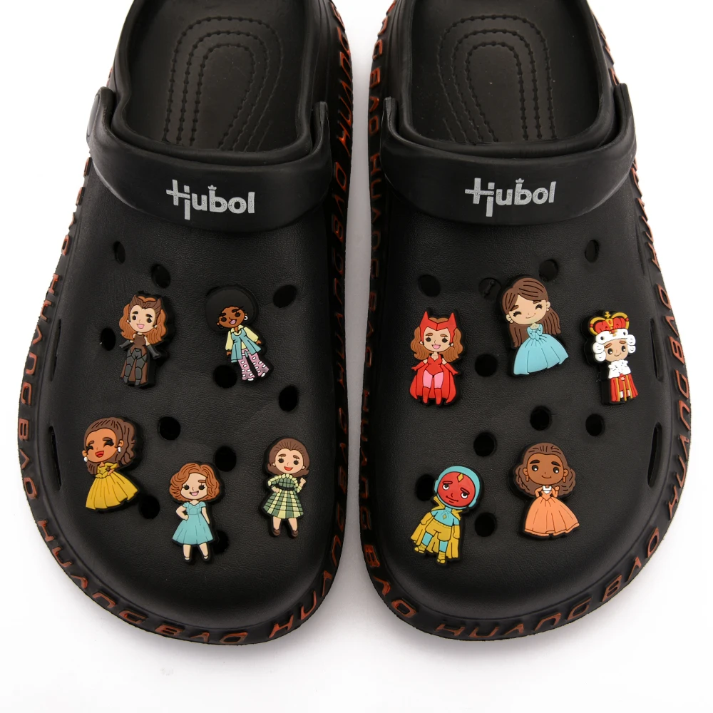 1PCS Wanda Vision Shoes Serial Charms PVC Cartoon Shoe Decorations for Clog Sandals Wristband Accessories Kids Party Gifts