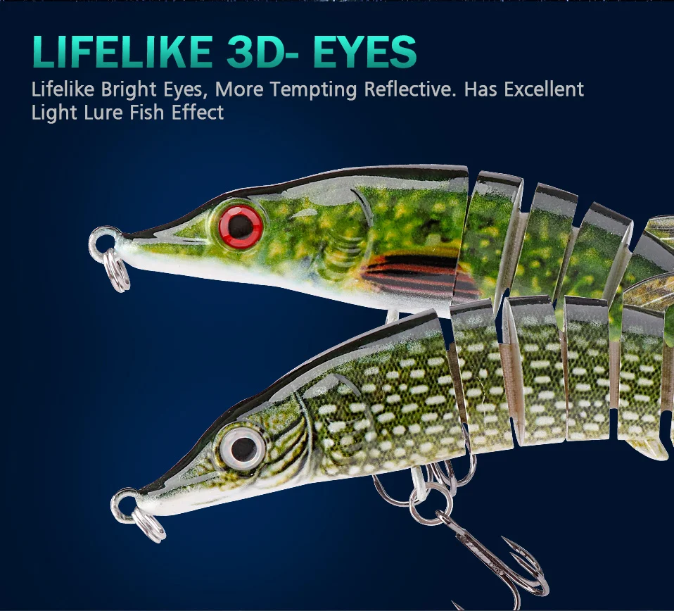 GOBASS 100mm/125mm Sinking Wobblers For Pike Fishing Lures 8 Segment Multi Jointed Swimbait Hard Artificial Lures For Fishing