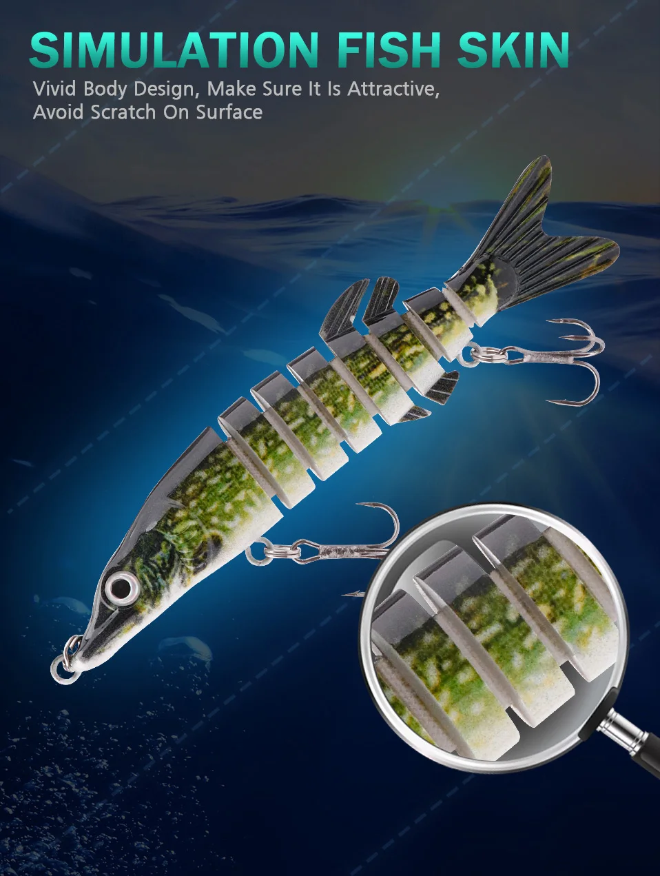 GOBASS 100mm/125mm Sinking Wobblers For Pike Fishing Lures 8 Segment Multi Jointed Swimbait Hard Artificial Lures For Fishing