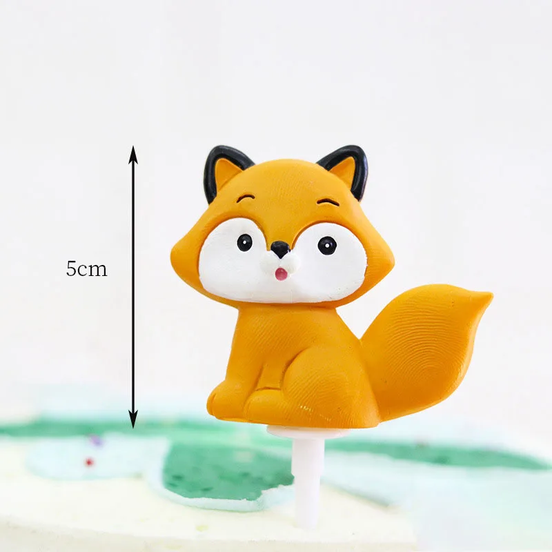 Woodland Animal Theme Cupcake Toppers Hedgehog Swing Cake Topper Figure Doll Kids Baby Shower Birthday Gift Woodland Party Decor