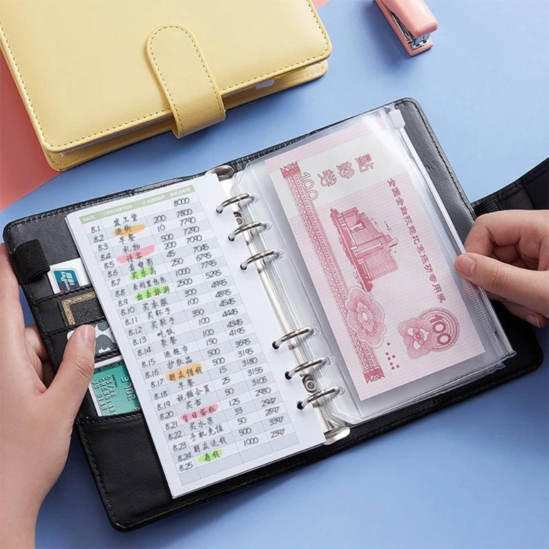 Set of 12 Expense Tracker Budget Sheets Money Organizer for Cash Ledger Book Double-sided Writing Use with Cash Envelope