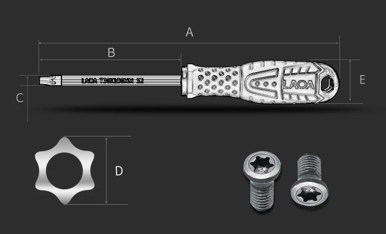 LAOA Torx Screwdriver S2 Alloy Steel Magnetic Screwdriver T8/T10/T15/T20/T25/T30/T40