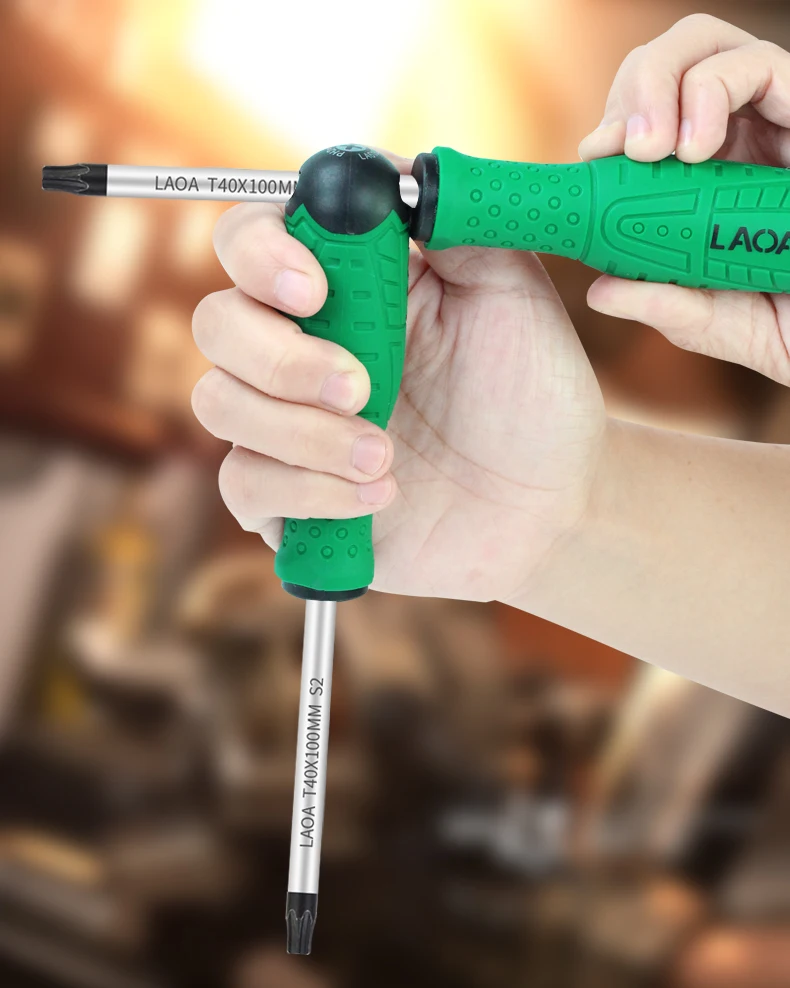 LAOA Torx Screwdriver S2 Alloy Steel Magnetic Screwdriver T8/T10/T15/T20/T25/T30/T40